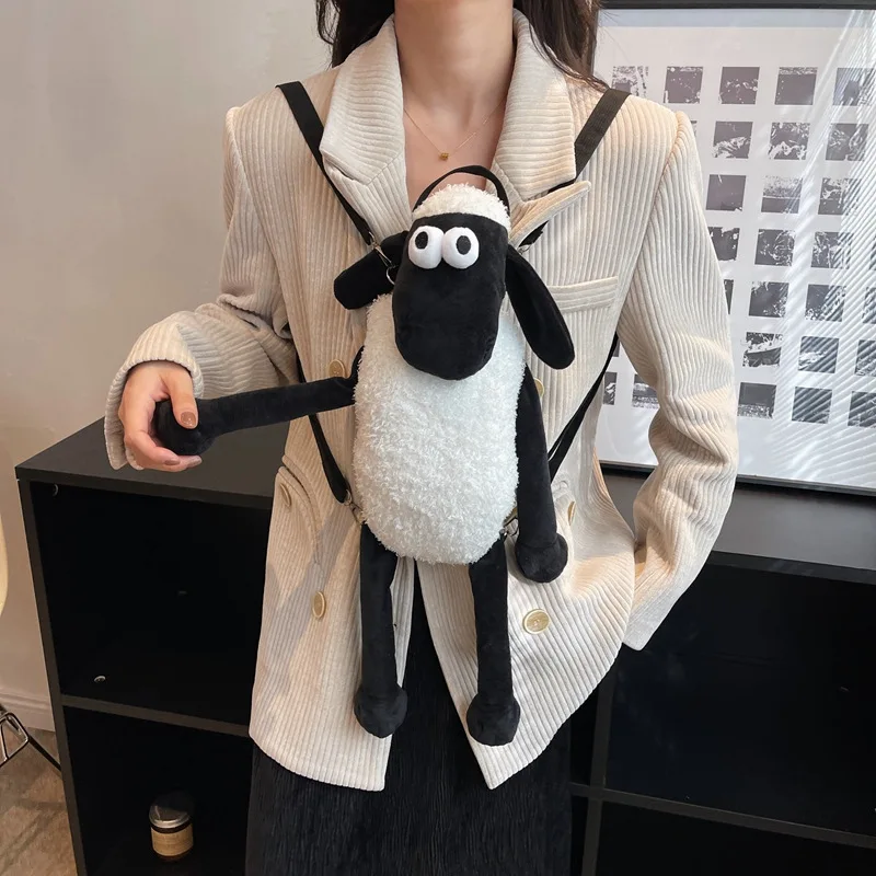 Shaun Kawaii Plush Backpack Cartoon Doll Backpack Children Couples Holiday Birthday Gifts Outdoor Travel Cute Funny Backpack