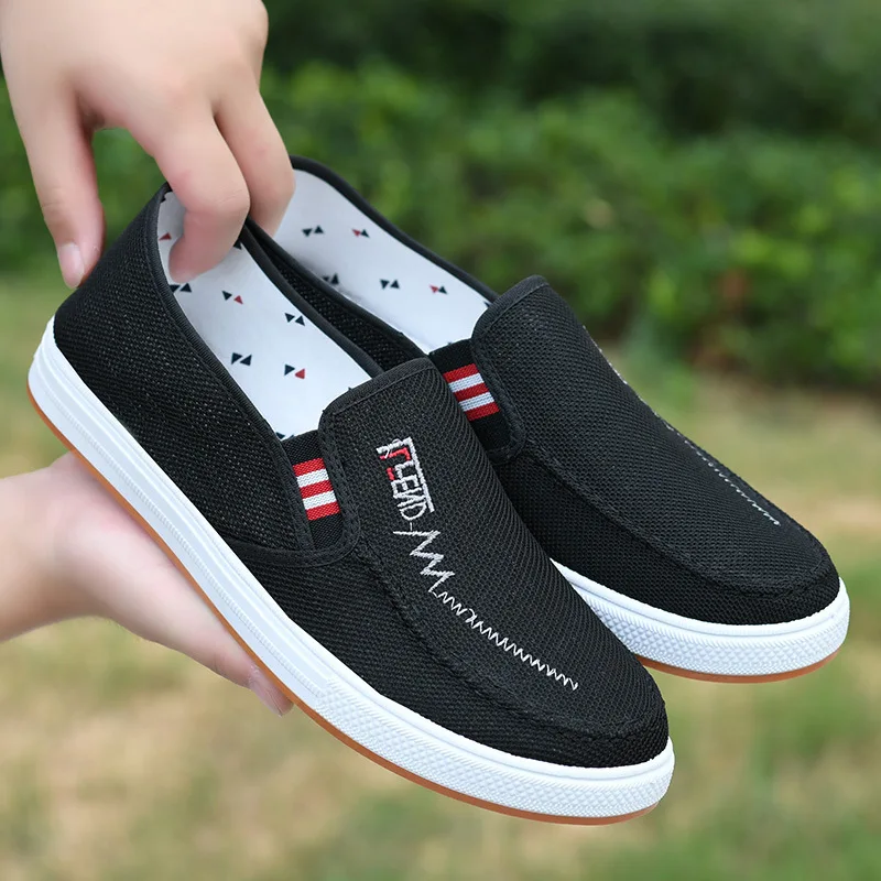 Men's 2024 Autumn New Men's Cloth Shoes, One Step Old Beijing Cloth Shoes, Bull Muscle Sole, Casual Canvas Shoes