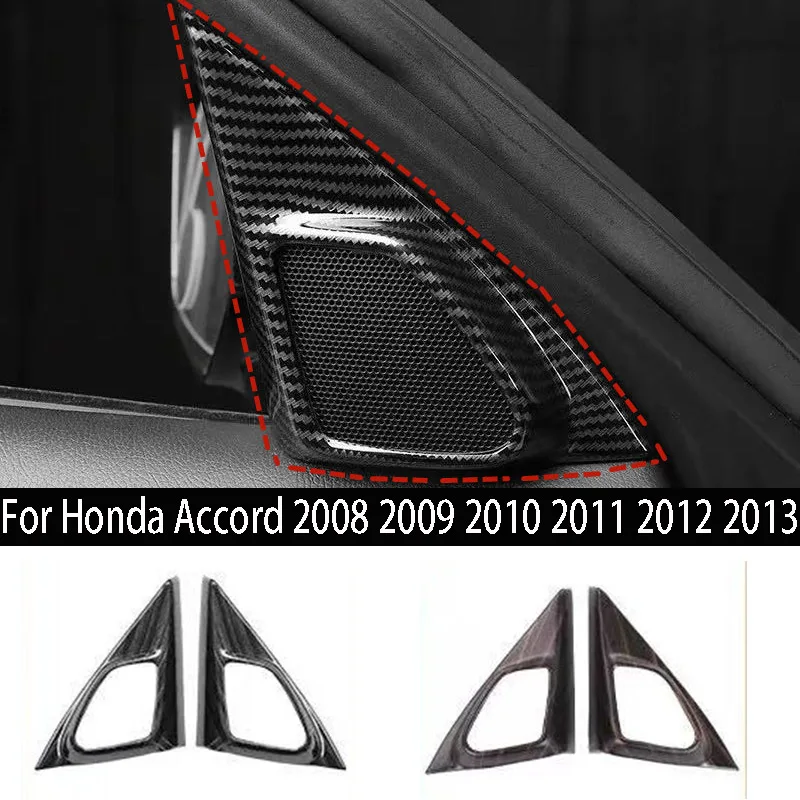 

2pcs Wood Grain Car Interior Styling A-Pillar Triangle Horn Panel Sticker Cover for Honda Accord 2008 2009 2010 2011 2012 2013