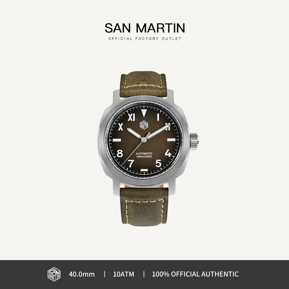 

San Martin Men Watch 40mm Classic Vintage YN55 Automatic Mechanical Wristwatch Durable 10Bar Waterproof Luminous SN0065