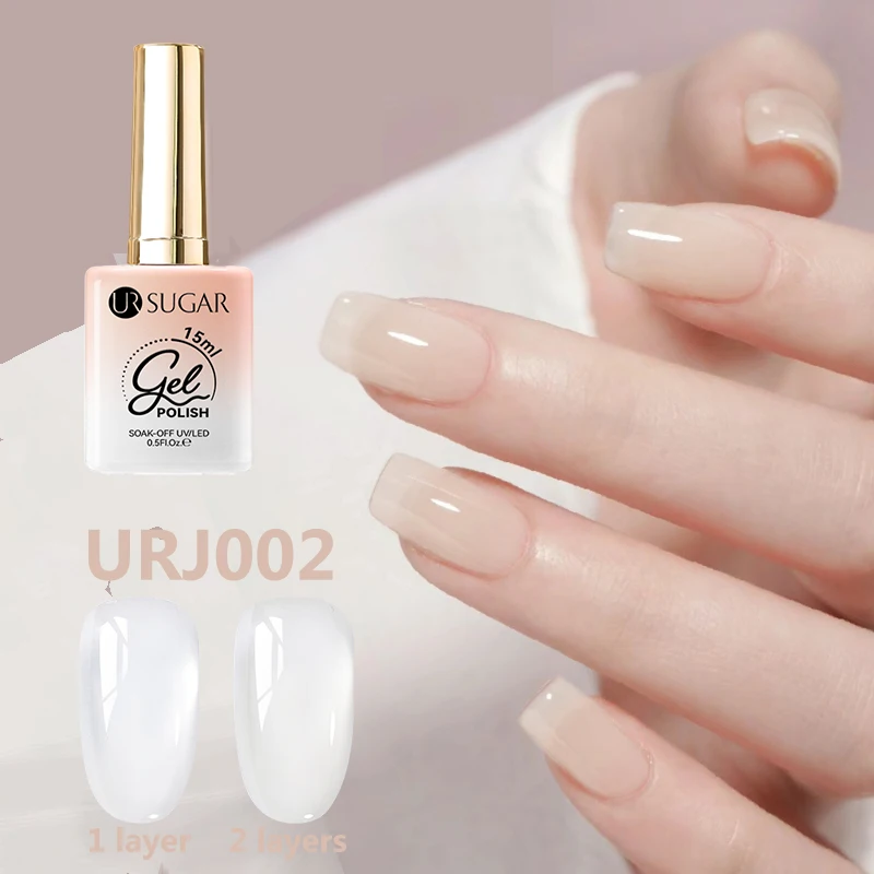 UR SUGAR 15ml Jelly Milky White Pudding Translucent Color Gel Polish Semi Permanent UV Gel Nail Art Soak Off Gel Varnish