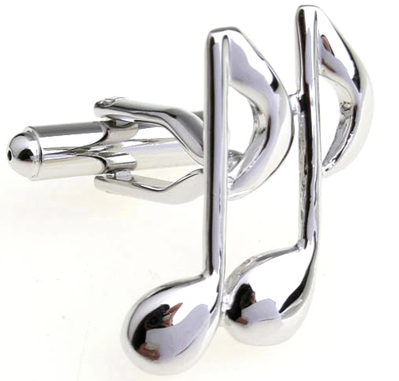 Boutons de manchette Octave Note pour hommes, Design musical, qualité en laiton, couleur argent, vente en gros et au détail