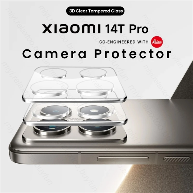 2Pcs 3D Clear Back Camera Protector Glass Case for Xiaomi 14T Pro 5G HD Tempered Glass Rear Lens Cover Xiaomi14T 14 T T14 14TPro