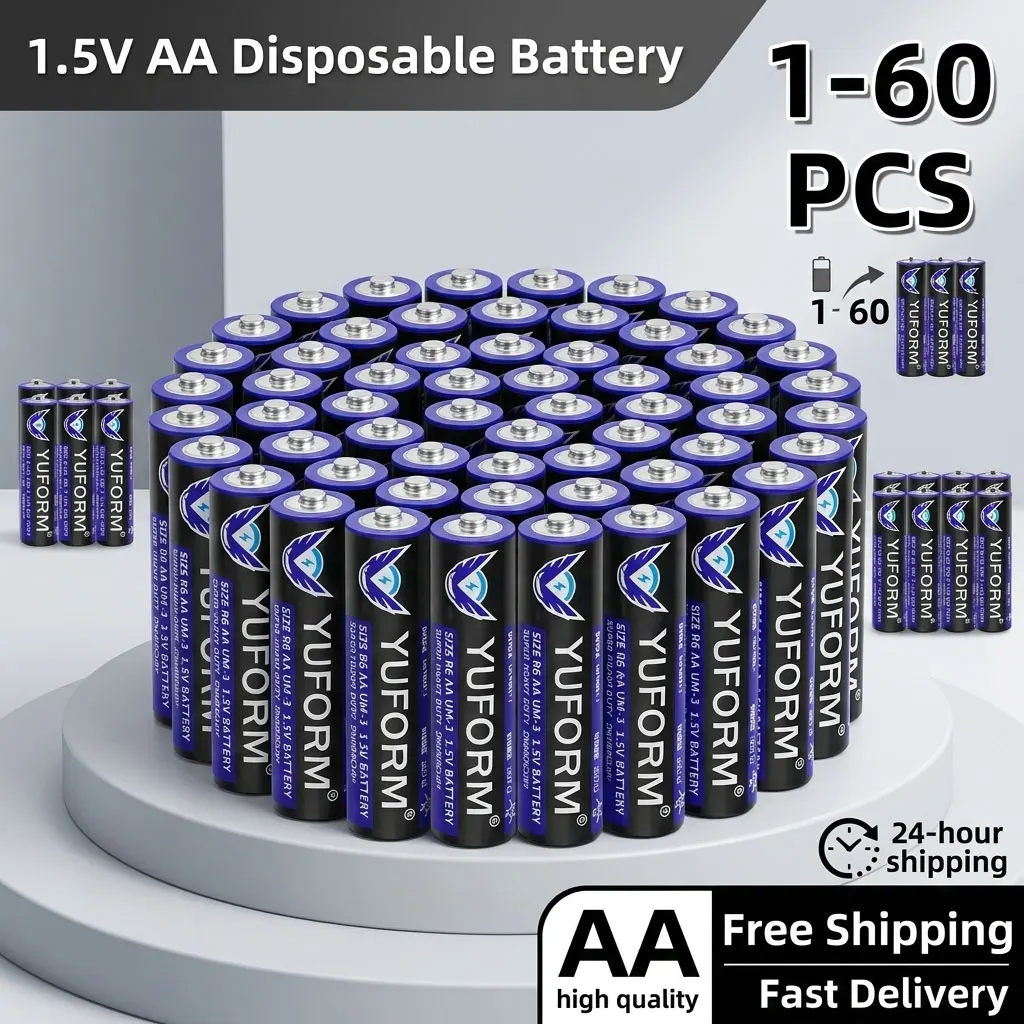 

High Quality 1.5V AA Primary Dry Battery Suitable for Flashlight Toys Camera MP3 Player Shaver Mouse Keyboard