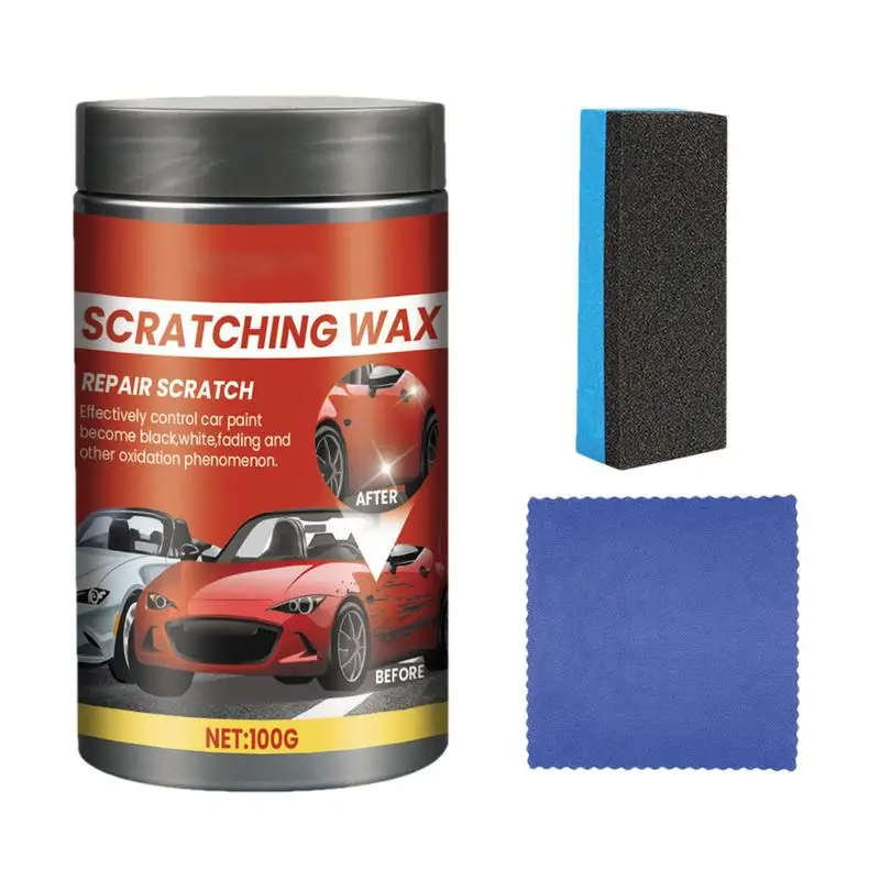 

Car Scratch Remover For Vehicles Gentle Effective Scratch Repair Wax Safe Application With Cloth And Sponge For Car Paint