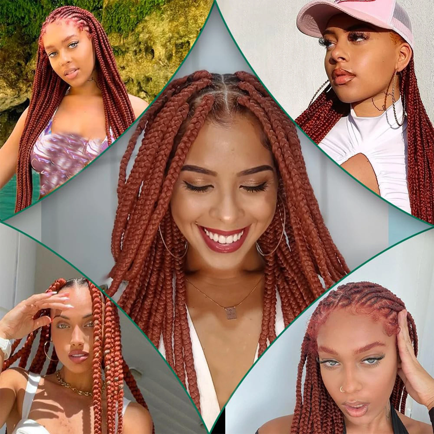 Box Braid Вязаные крючком волосы 10/14/18/24/30 дюймов Вязаные крючком Box Braids Предварительно заплетенные крючком косы для чернокожих женщин Мягкие средние синтетики