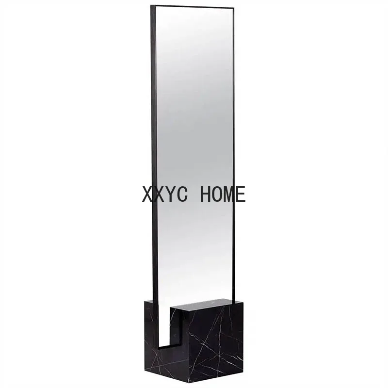 Bedroom Full-Length Mirror Home Exhibition Hall Creative Floor Rectangular Marble Full-Length Mirror