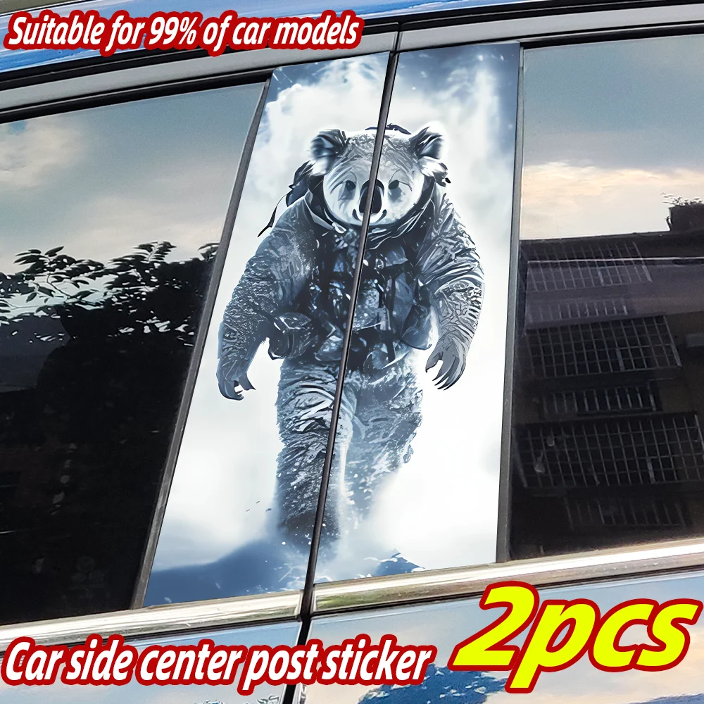 

Animals Koala Car Stickers Auto B Pillar Waterproof Center Column Decor Cover Scratches Car Doors Pillar Decals Accessories