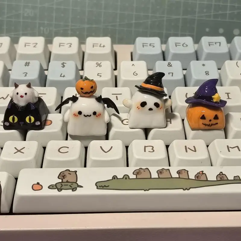 

Хэллоуин Колпачок Демон Тыква Призрак Черный Кот Глиняный Колпачок Ручной Работы Милый Подарок Ручной Работы