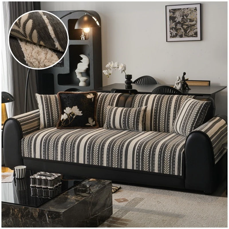 

Non-slip Chenille Sofa Mat Cover Four Season Universal Corner Couch Towel Wrap Side Armrest Sofa Protector for Living Room Decor