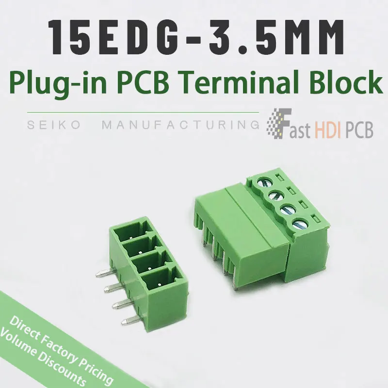 Г-образный комплект Header & Plug | Сертифицированный UL94V-0 разъем PCB 3.5мм 2-24P | Изоляция PA66 | Экологичный зеленый