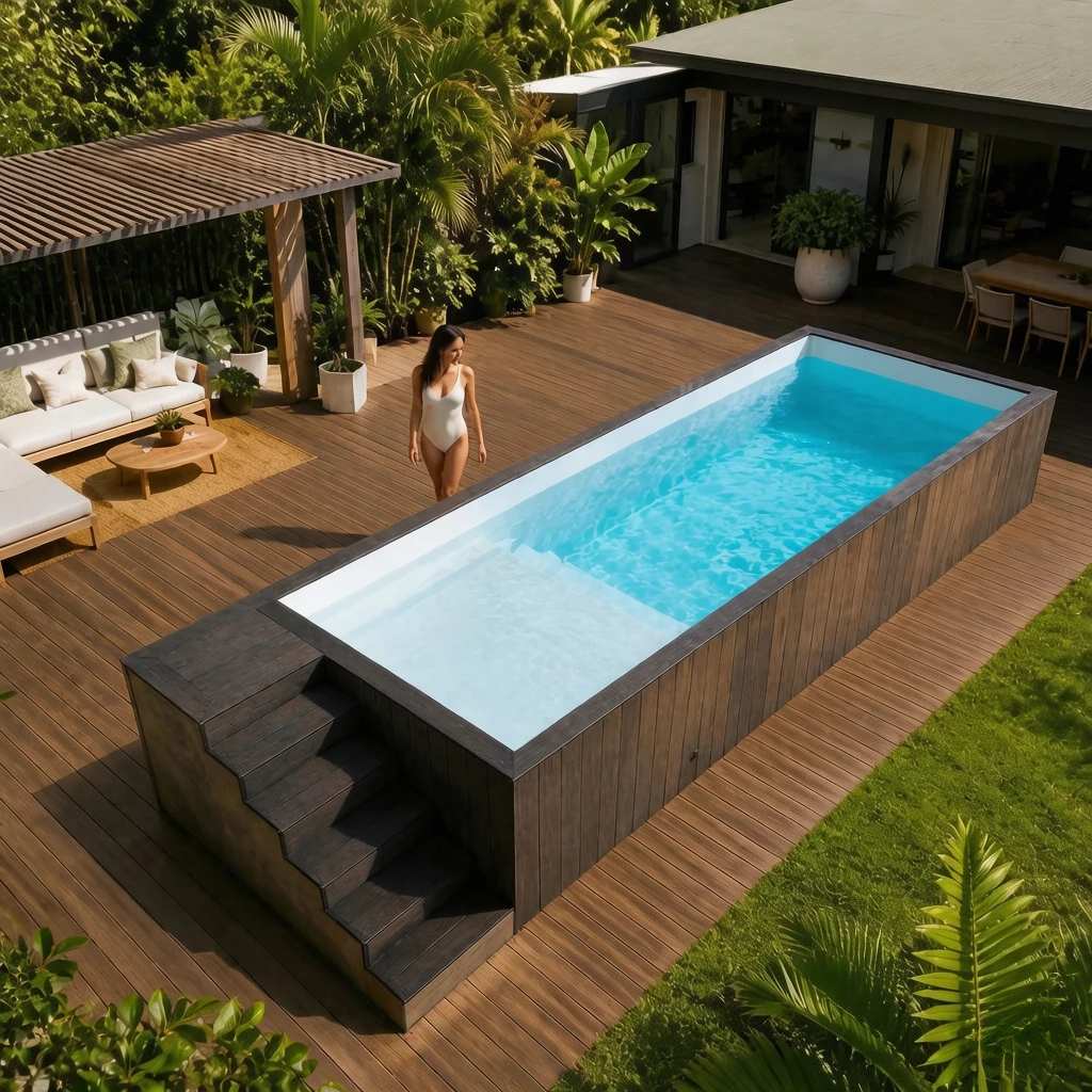 Large Outdoor Swimming Pool Family Container Swimming Pool Outdoor Garden Backyard Swimming Pool Factory Price