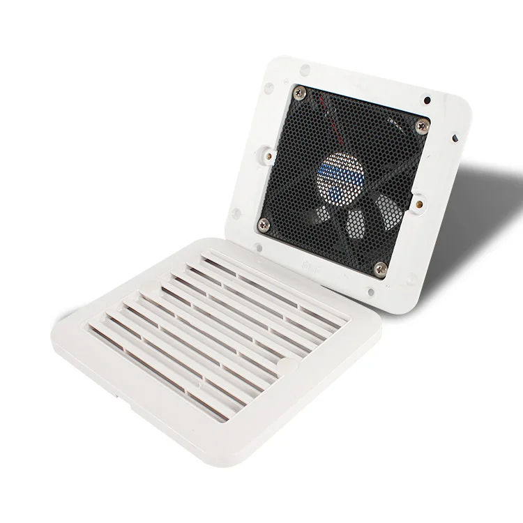 

DC 12V Camper Part White UV-Resistance Noiseless Air Louvre Grilles Caravan Vent Side Air Outlet Ventilation Exhaust Fan