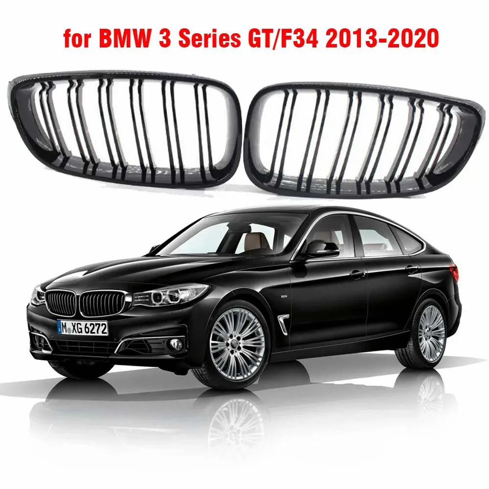 

1 пара решеток радиатора (двойные ноздри) для BMW 3 серии GT F34 2013-2020, модели 320i/328i/335i XDrive, глянцевый черный цвет