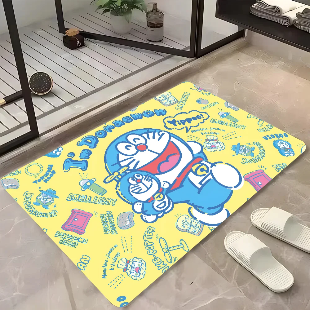 

Cute Cartoon Anime Doraemon Floor Mat Doormats Home Carpet Foot Mat Bathroom Absorbent Mats Anti-Slip Mats Home Decor Supplies