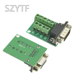 D-Sub 9pin Solderless Connectors DB9 RS232 Serial to Terminal Female Male Adapter Connector Breakout Board