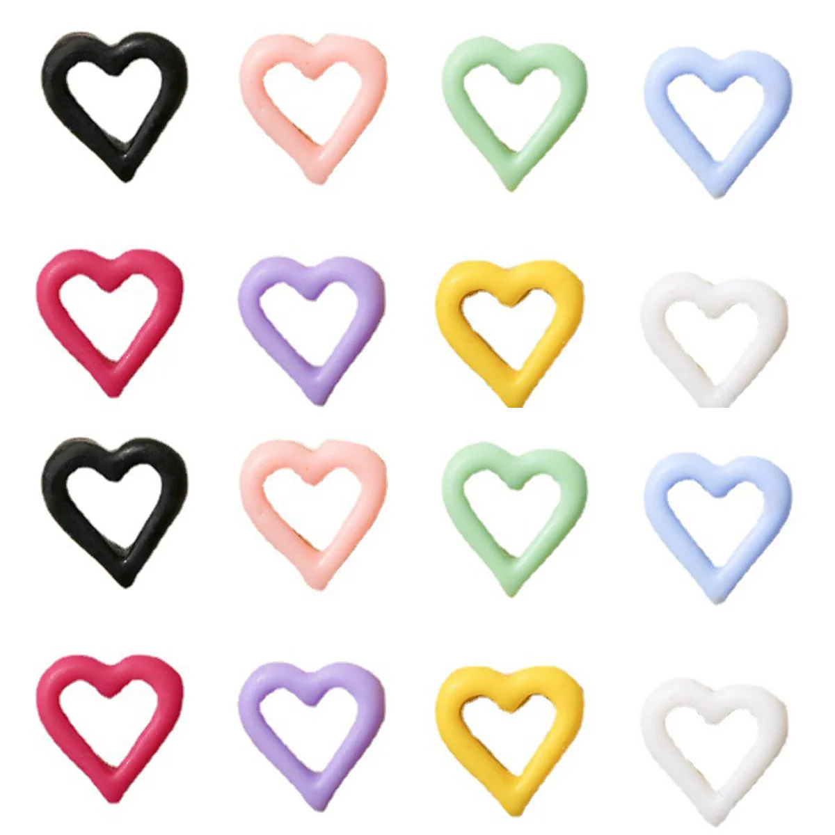 100 قطعة من دلايات الأظافر الصغيرة لعيد الحب في عيد الحب، زينة عيد الحب بالجملة