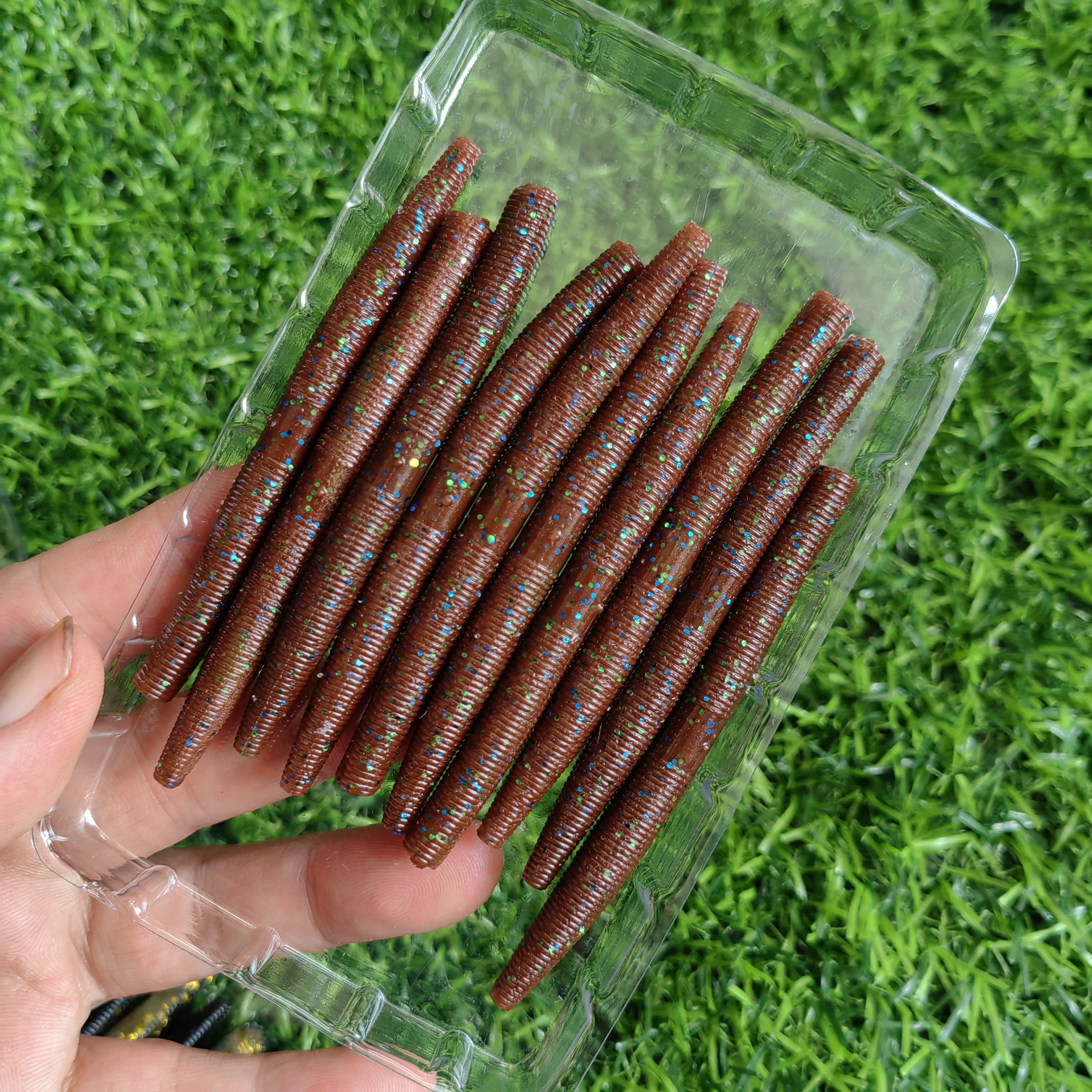 SWOLFY 40pcs High Density Senko Soft Fishing Lure Worm Baits 80mm 3g 105mm 5.5g Wacky Rig For Bass Fsihing Tackle