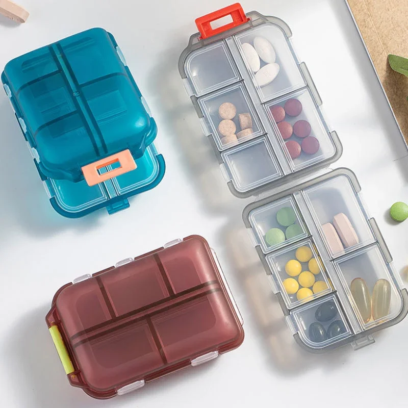 Weekly Travel Small Pill Box Portable Pocket Pill Organizer Stool Plastic Container Boxs 10-compartment Organizer Pharmacy