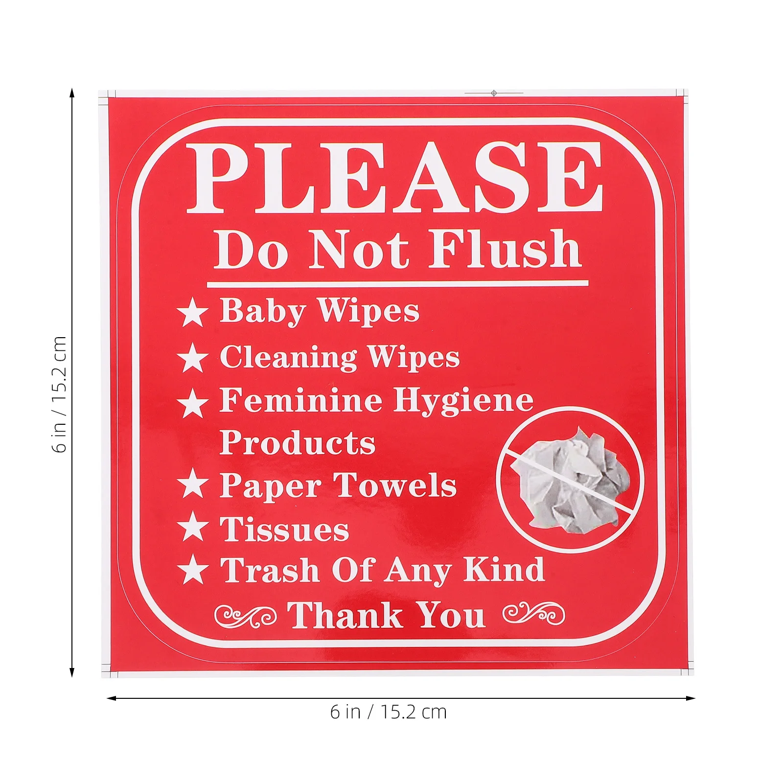 

24pcs Do Not Flush Sticker For Toilet Bathroom Warning Label Square Instructional Decal Flushable Only Toilet Paper Sign