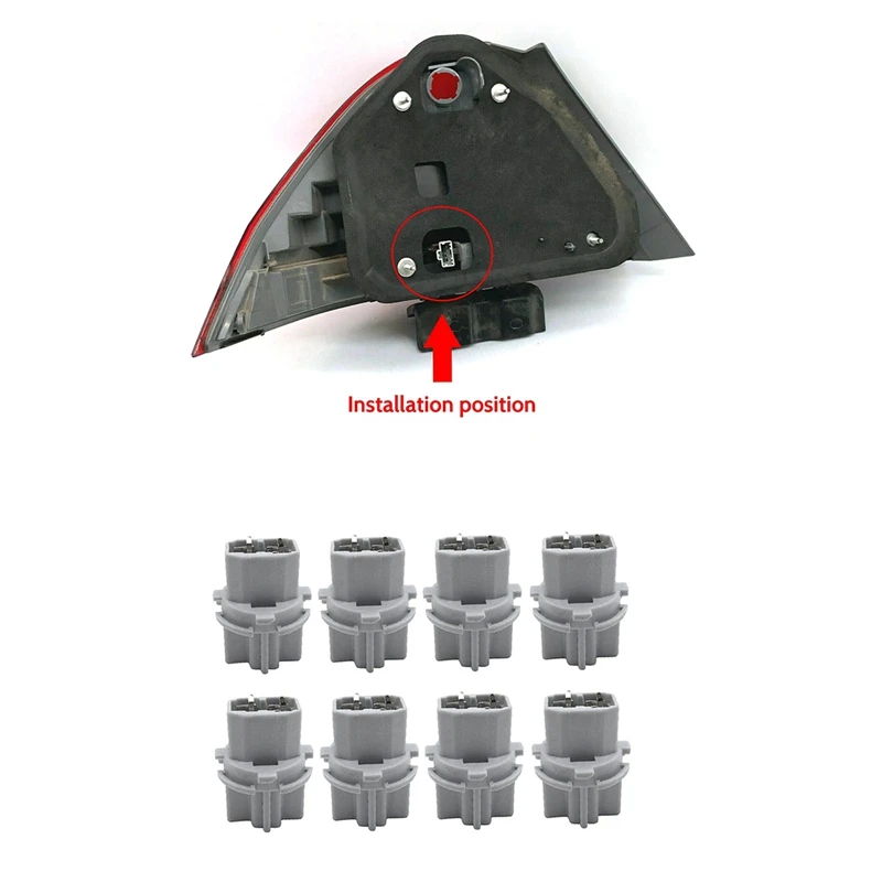 

8Pcs 33515-S50-003 Car T20 Socket Brake Tail Lamp For Honda Acura Accord Civic T20W Rear Light Bulb Socket Holder