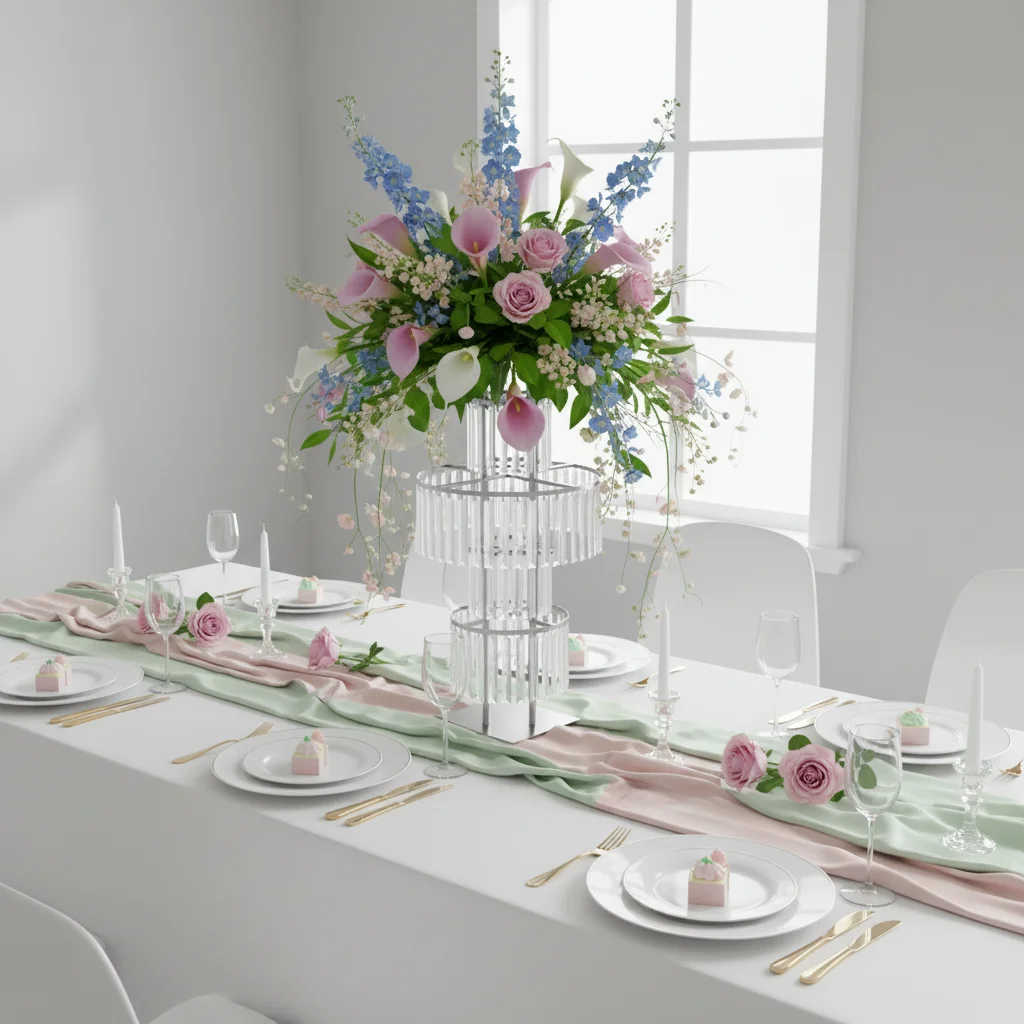 

5-уровневая подставка для цветов, серебряная подставка для цветов, металлическая подставка на пьедестале для центральной части стола, свадебный прием, день рождения, домашний декор