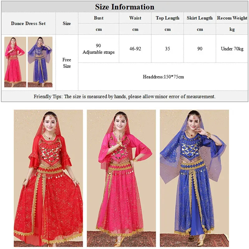 الكبار الرقص الشرقي موحدة عملات القمم الترتر تنورة حزام زي المرأة مطرز الرقص الشرقي بوليوود هالوين الهذيان ملابس الحفلات #3