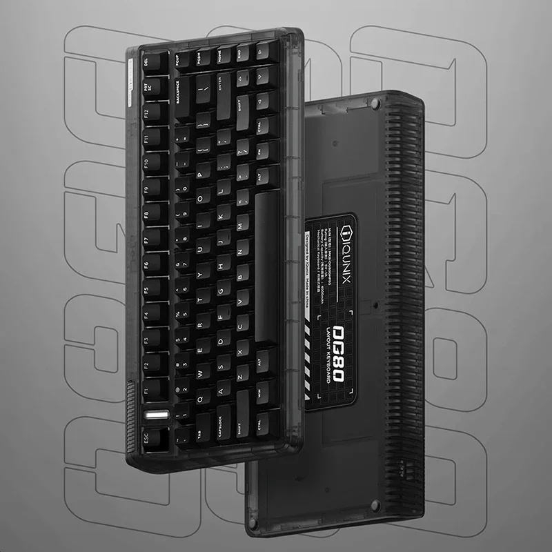 Imagem -03 - Teclado Iquno-mecânico Og80 Lado Escuro sem Fio Tri-mode Hot Swap Rgb Escritório pc Acessórios Gamer Mac Presente