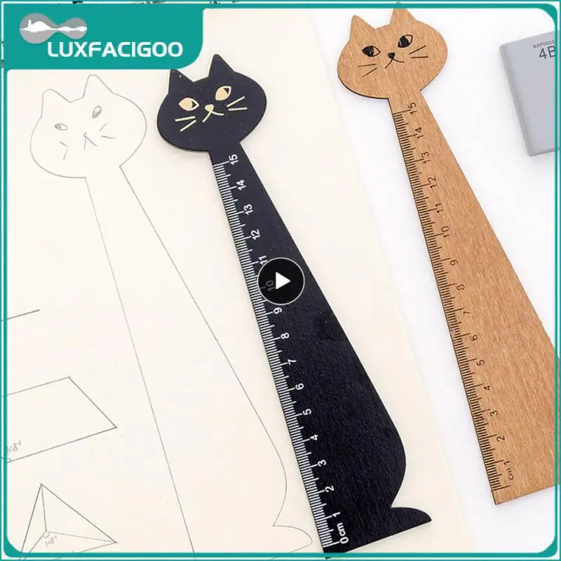 Righello da disegno a colori ricchi righello per cartoni animati facile da leggere bilancia accurata facile da raccogliere righello in legno materiale scolastico colori vivaci