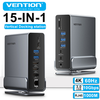 Vention 15-in-1 USB C HUB 10Gbps RJ45 4K60Hz USB 3.2 to HDMI Multiport Docking Station For MacBook M1 Laptop Desktop PC Splitter