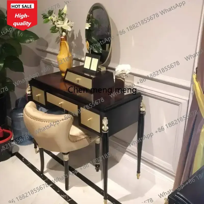 

C139 Stool Drawers Dresser Eithe Girl Mirror Brown Wooden Storage Dressing Table Makeup Hotel Luxury Coiffeuse De Chambre Furnit