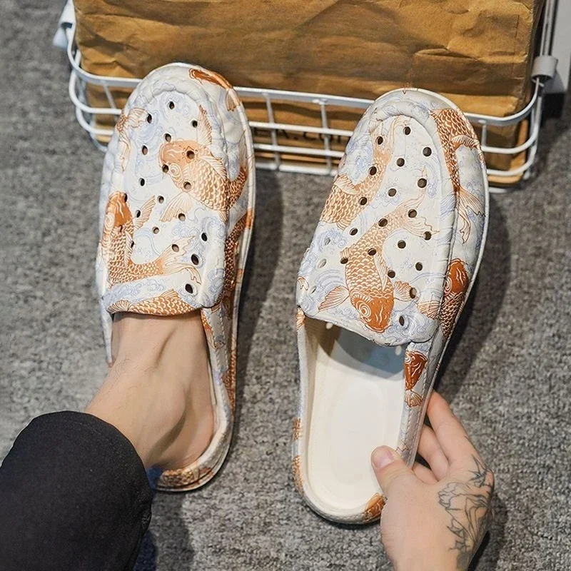 Shoes Indoor Hole Sabot House Walk Around Home Sandals Man Beach Soft Elegant Y2k Pvc Comfortable Summer Sale Slippers for Men