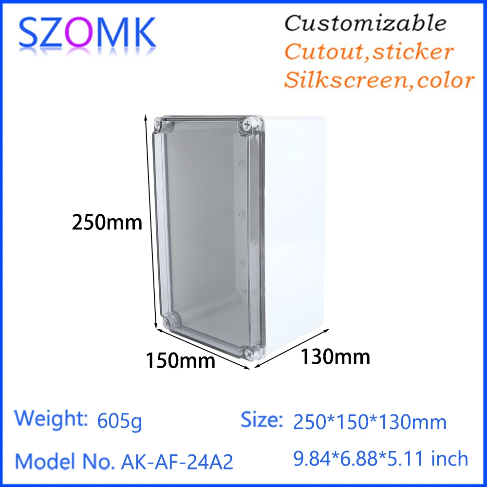 Grey White Outdoor Ip67-Rated Electrical Distribution Cabinet Durable Plastic Enclosure 250x150x130mm