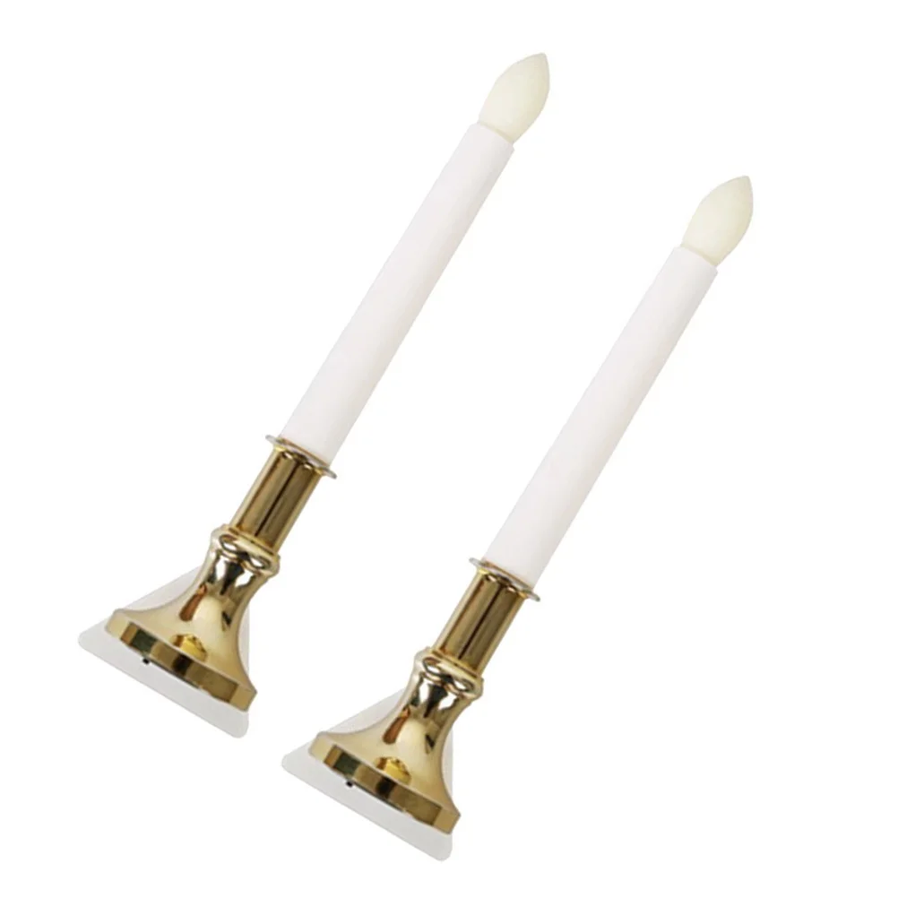 2 ชิ้นไฟ LED แบบชาร์จไฟได้ไร้เปลวไฟติดผนังโคมไฟถ้วยดูดงานปาร์ตี้สุดโรแมนติกตกแต่งไฟกลางคืน