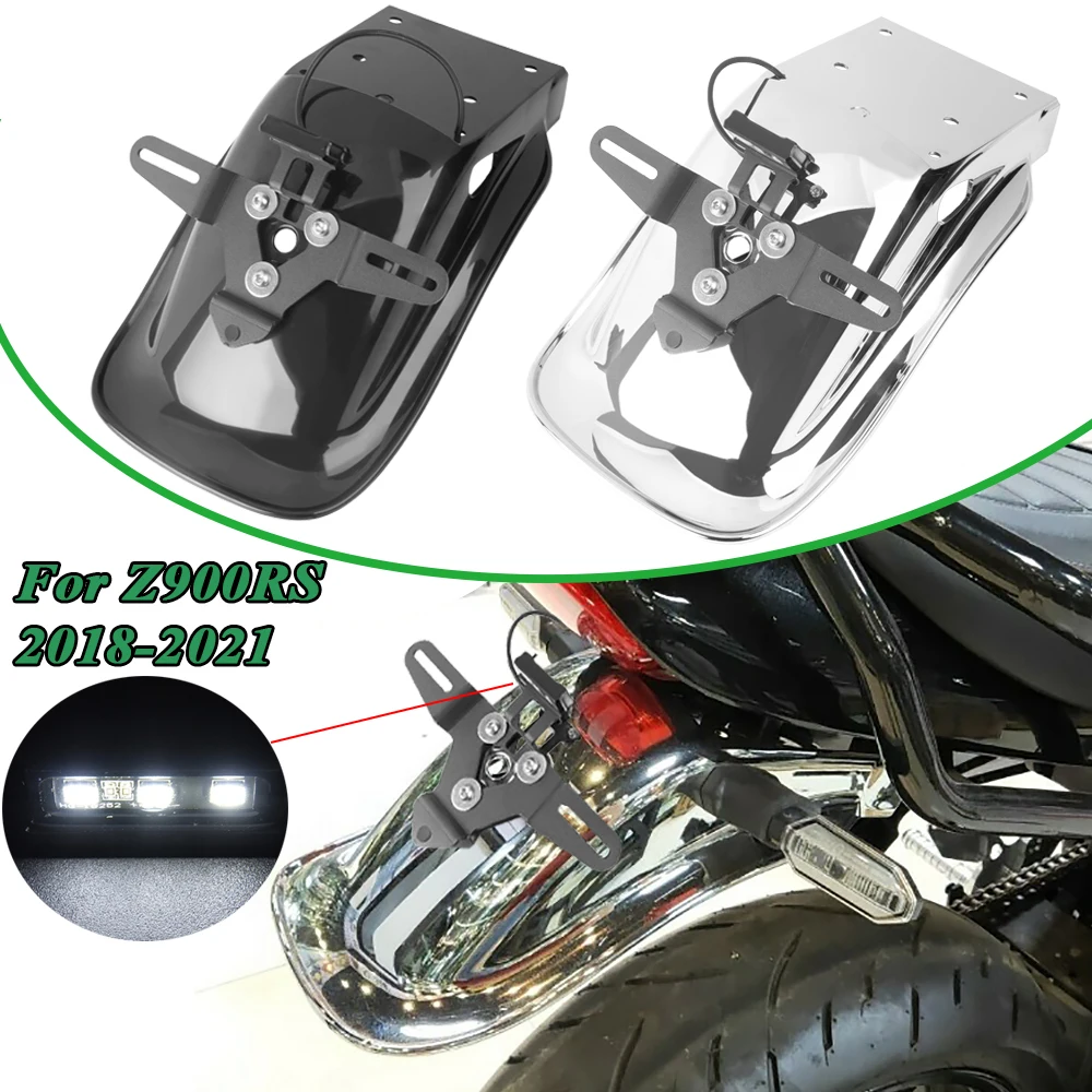 

Motorcycle Rear Tire Hugger Fender Splash Guard Mudguard License Plate For Kawasaki Z900RS Cafe 2018 2019 2020 2021 2022