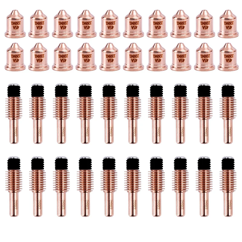 10 قطعة 220941 فوهة و 10 قطعة 220842 قطب بلازما لـ Hypertherm Powermax 45XP/65/85/105 مستهلكات الشعلة