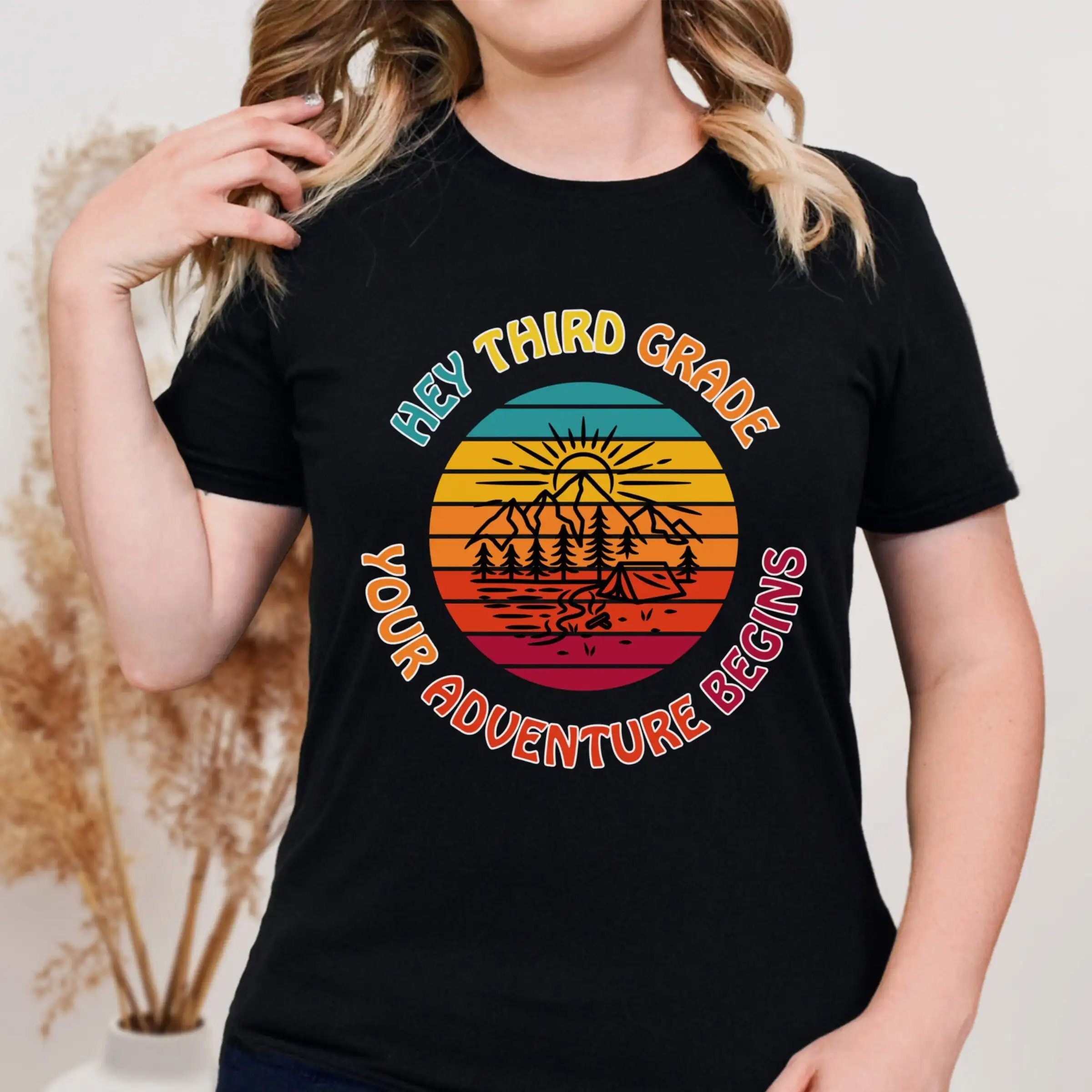 Koszulka dla nauczyciela klasy 3rd Third Hello Team Rainbow