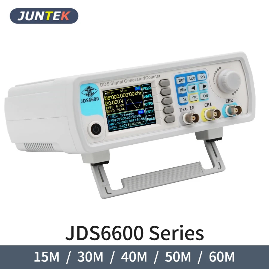 Função Dds Gerador de Sinal Fonte Dual 2-ch Medidor de Freqüência Arbitrária Waveform Gerador de Pulso Jds6600 15 30 40 50 60mhz