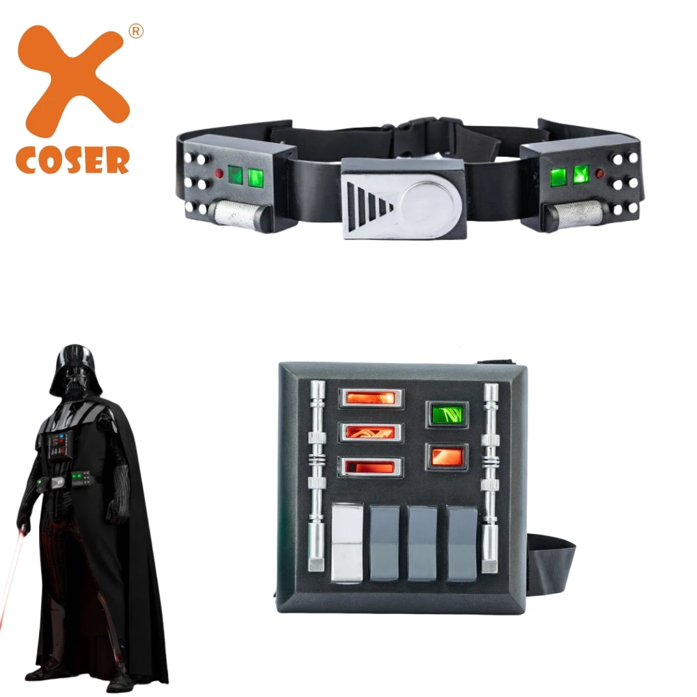 Xcoser Anime Cosplay Darth Vader Belt and Chest Plate Props with Led Lights The SW Halloween Cosplay Costume Accessories Props