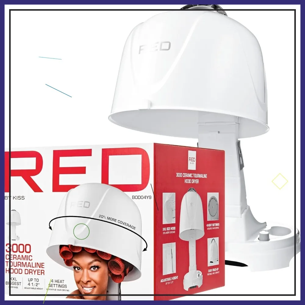 Professional Hair Hood Dryer 1875W, 4 Heat Settings, Height Adjustable, Large Hood for Home & Salon