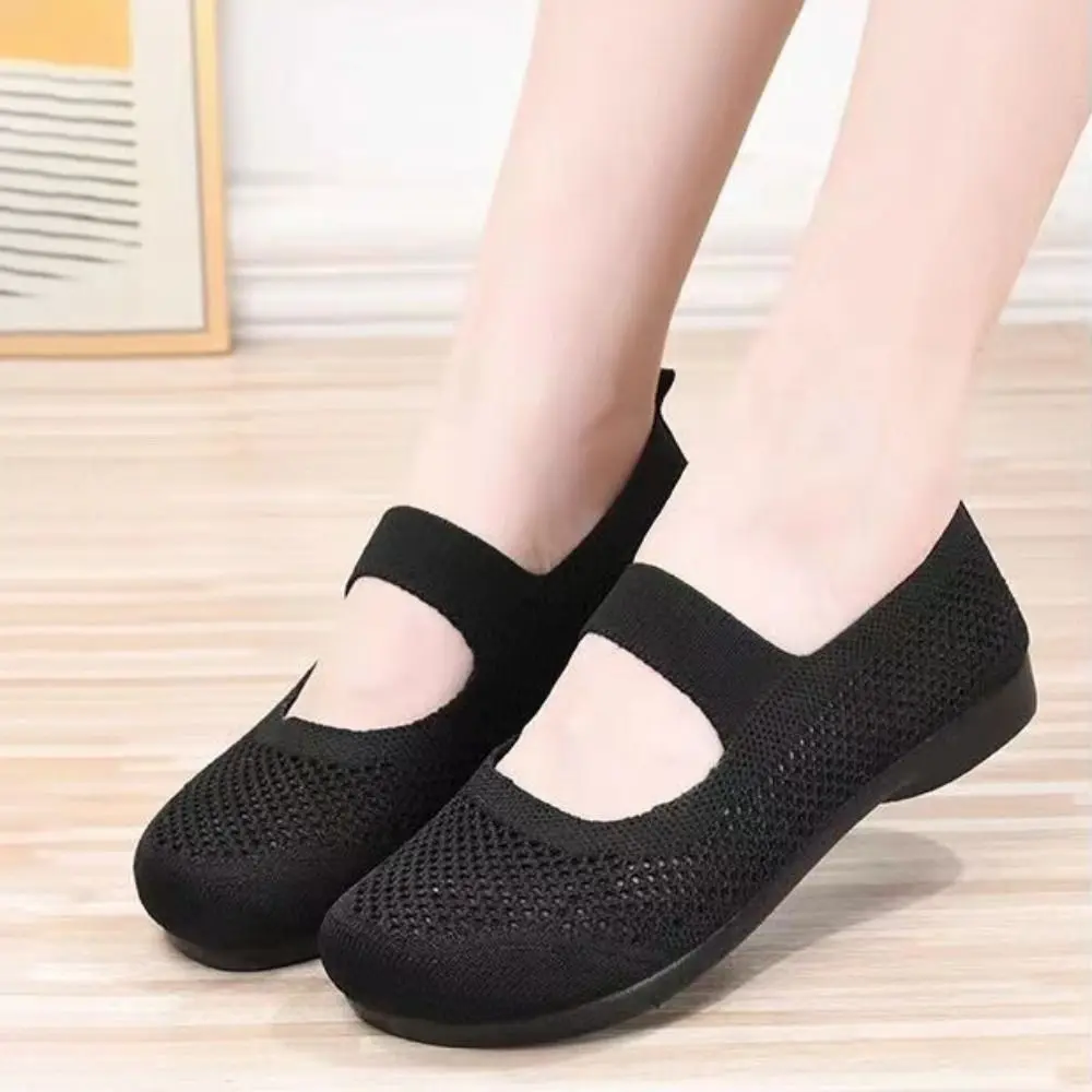 Kobiety Flats Shoes Slip on Foldable Loafers for Women Square Toe Single Shoes Hollow Out Fashion Mom Casual Shoes for Ladies