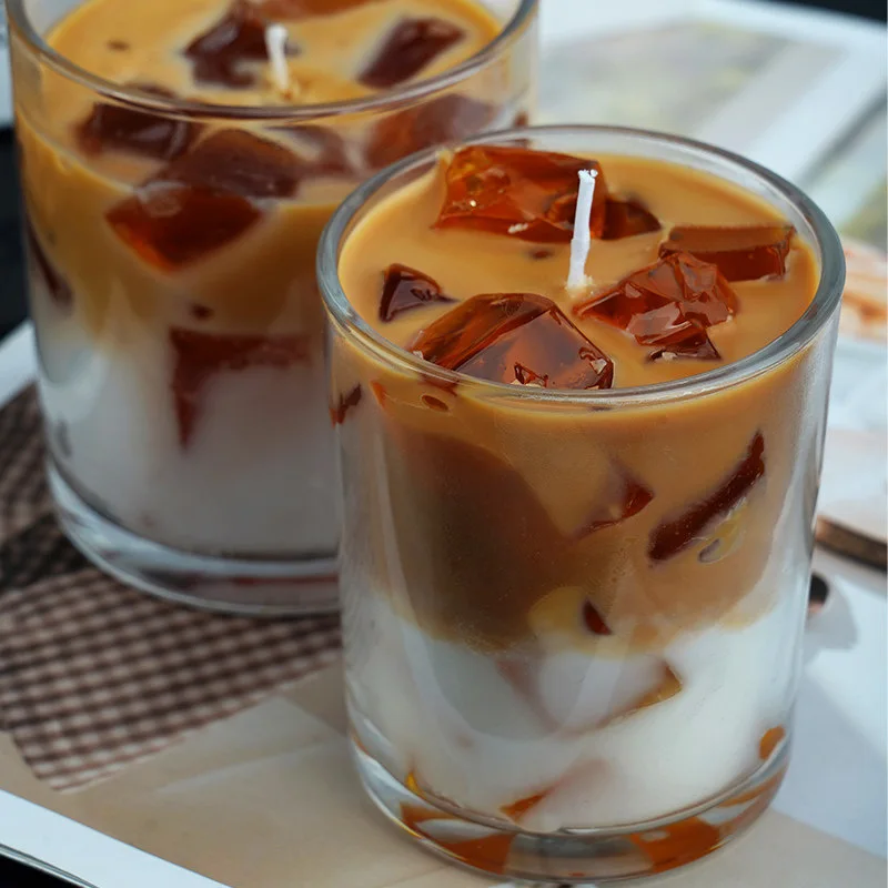 Duftkerze aus Eiskaffee, entspannende Aromatherapie mit sattem Mokka-Duft für gemütliche Momente, Stressabbau und Raumkomfort