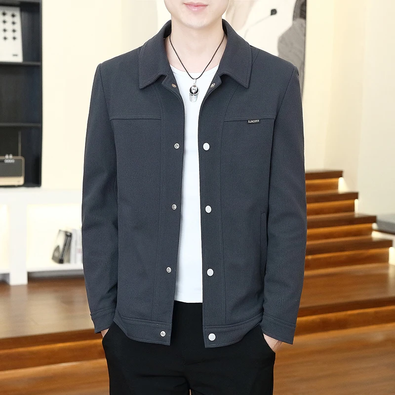 

НОВОЕ красивое молодежное зимнее трендовое бутиковое пальто, мужское осеннее пальто 2025 года, модная повседневная свободная куртка-карго с воротником-стойкой