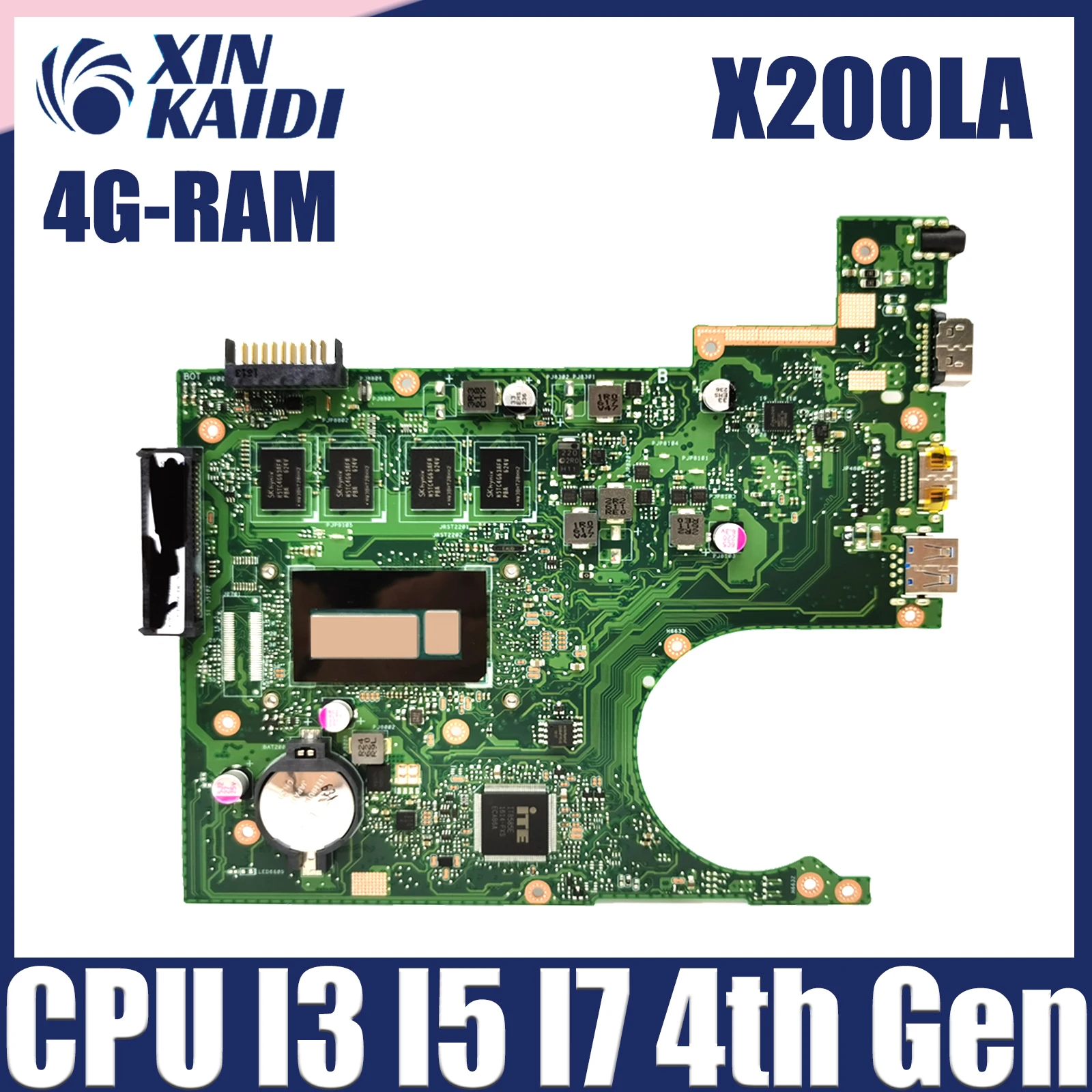 

X200LA Mainboard For ASUS Vivobook F F200LA X200L F200L Laptop Motherboard CPU I3 I5 I7 4th Gen 4GB-RAM LVDS OR EDP