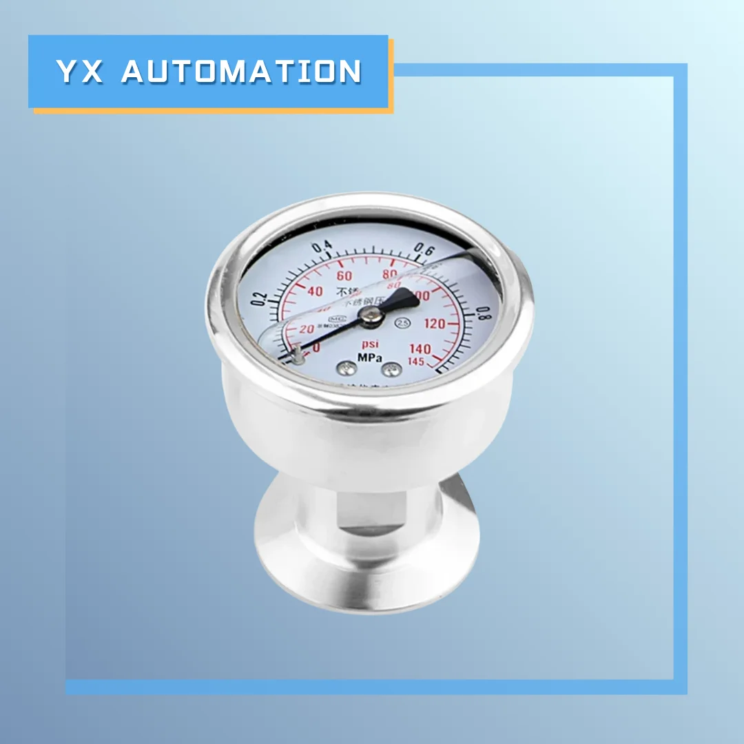 -0.1-0.5 1.5 2.4Mpa Sanitary Pressure Manometer Measurement Tool 2.5% Precision Customized Clamp Diaphragm Pressure Gauge