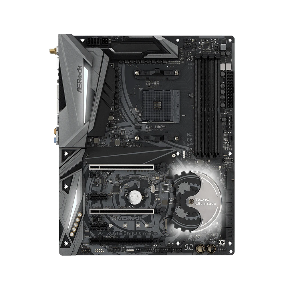 Imagem -02 - Placa-mãe Asrock-taichi Ultimate Amd X470 Ryzen 5950x r7 5700x3d r5 5600g Cpu Ddr4 Dimm Nvme M.2 Am4 Mainboard Suporta