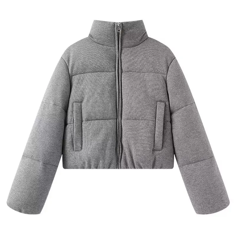 

Faionable Knitted Fabric Stand Collar Warm Cotton Clothes Women's Autumn New Sle 638228 Casual Loose Fit Long Sve Zip...