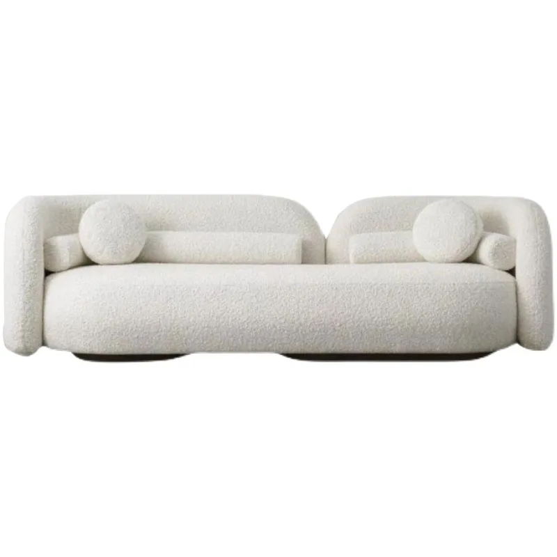 

Fabric sofa simple small apartment living room lamb wool sofa