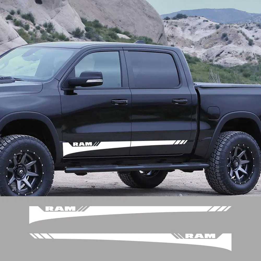 Pickup Door Side Skirt Stickers For Dodge RAM 1500 2500 Rebel Truck Graphics Decal Car Custom Vinyl Decor Decal Auto Accessories