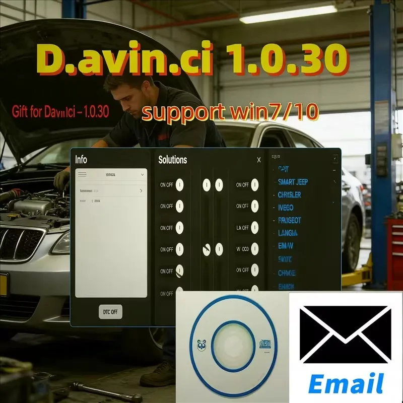 Car Software Davinci 1.0.30 Support Win 7/10 D.a.v.inci 1.0.28 Work on K.ESS/K.TAG Repair Software Activate REMAPPING ECU Repair